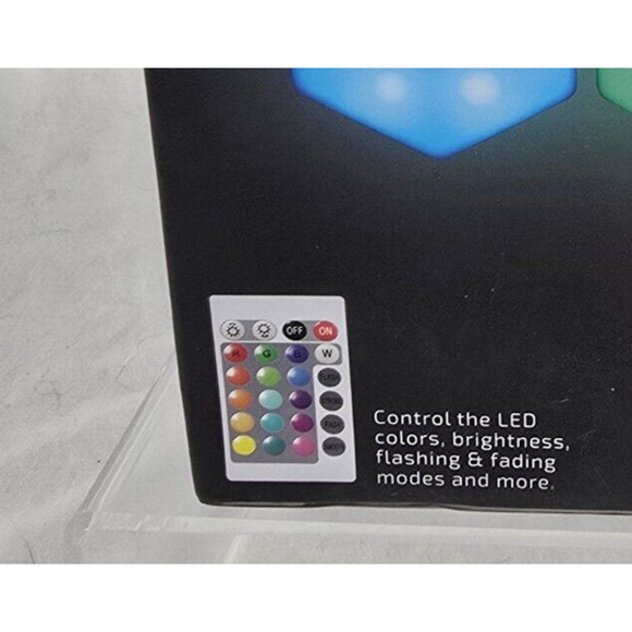 Merkury Hex-Glow Multi-Color Touch Activated Hex lights w/ Remote Control 5 pk - Picture 6 of 11